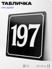 Адресная табличка с номером дома 197, на фасад и забор, черная, 25х25 см, Айдентика Технолоджи