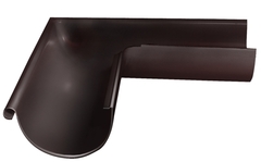 Угол желоба внешний ф90гр (RAL 8017-коричневый шоколад)