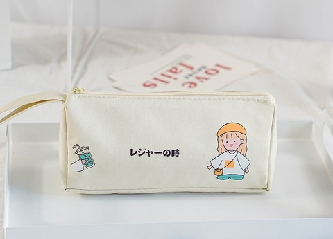 Penal \ Пенал \ Pencil bag girl ice beigh