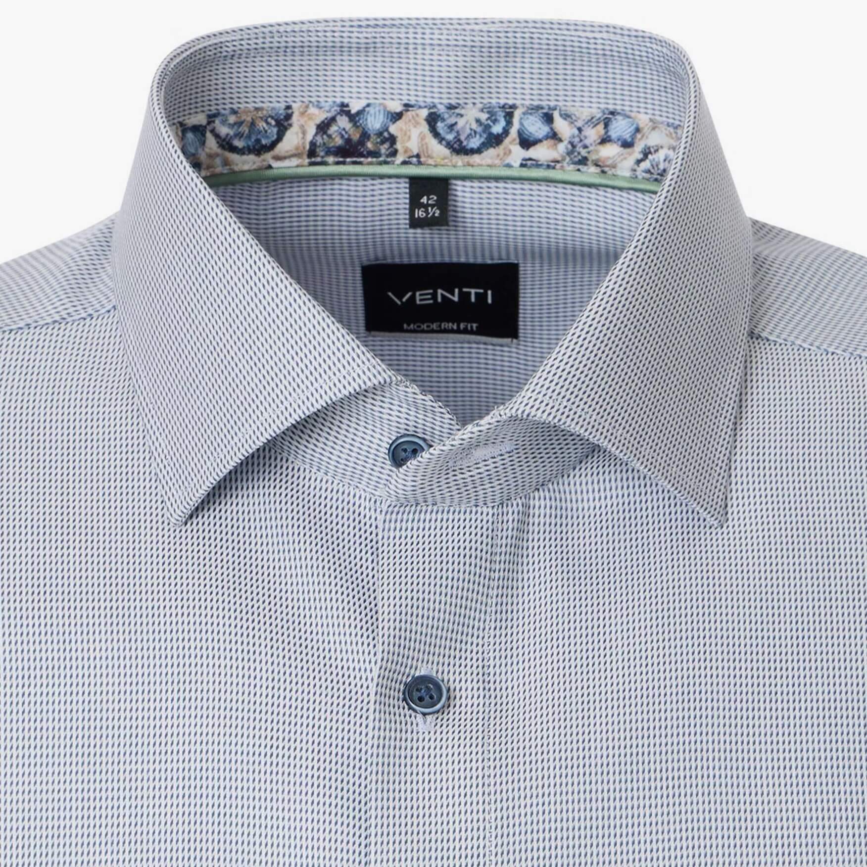 Сорочка мужская Venti Modern Fit 154409200-106 в синей гамме с цветной отделкой