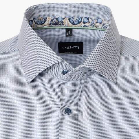 Сорочка мужская Venti Modern Fit 154409200-106 в синей гамме с цветной отделкой