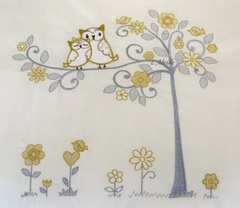 Комплект в кроватку "Совушки" 6 пр (бежевый)