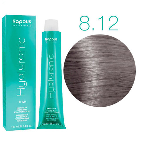 Kapous HY Hyaluronic Acid 8.12 (Светлый блондин пепельно-перламутровый) - Крем-краска для волос с гиалуроновой кислотой