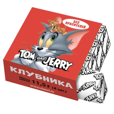 Жевательные конфеты Tom and Jerry со вкусом клубники, 11,5 г