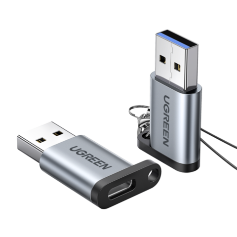 Адаптер UGREEN USB 3.0 to USB-C M/F, серый US276