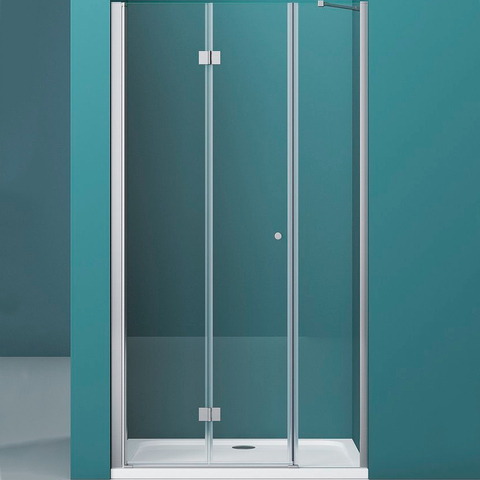 BelBagno ALBANO-BS-13-40+100-C-Cr Дверь в проём складывающаяся, с дополнительной неподвижной секцией. Стекло 6 мм, прозрачное, хром