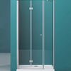 BelBagno ALBANO-BS-13-40+100-C-Cr Дверь в проём складывающаяся, с дополнительной неподвижной секцией. Стекло 6 мм, прозрачное, хром