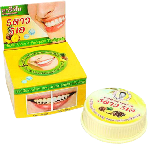 5 Star Cosmetic Травяная отбеливающая зубная паста с экстрактом Ананаса 25 г