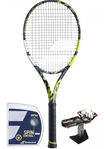 Теннисная ракетка Babolat Pure Aero+ - grey/yellow/white + струны + натяжка в подарок