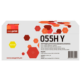 055H Картридж EasyPrint LC-055H Y_NC для Canon i-SENSYS LBP663, 664, MF742, 744, HP CLJ Pro M454, 455, 479, 480 (6000 стр.) желтый, БЕЗ ЧИПА