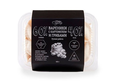 Вареники "Садахар" с картофелем и грибами, 400г
