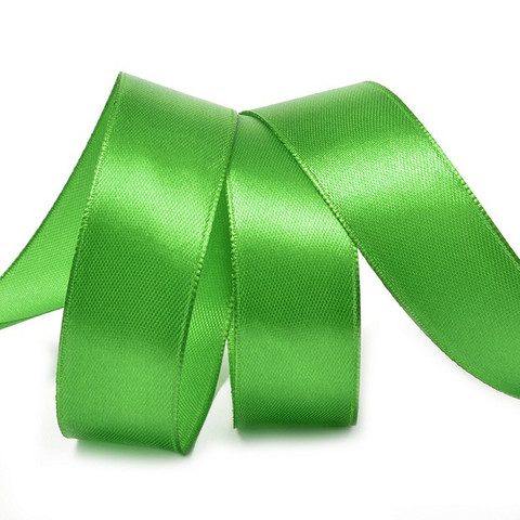 Лента атласная 25 мм цвет Зеленый