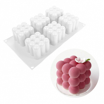 Форма для муссовых пирожных "Magic Cube Bubble" куб, 6 ячеек купить в ...