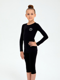 B14111V-BB232  Футболка с длинным рукавом спортивного назначения для занятий гимнастикой для девочек (черный)