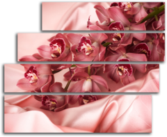 Модульная картина "Орхидея на шелке"