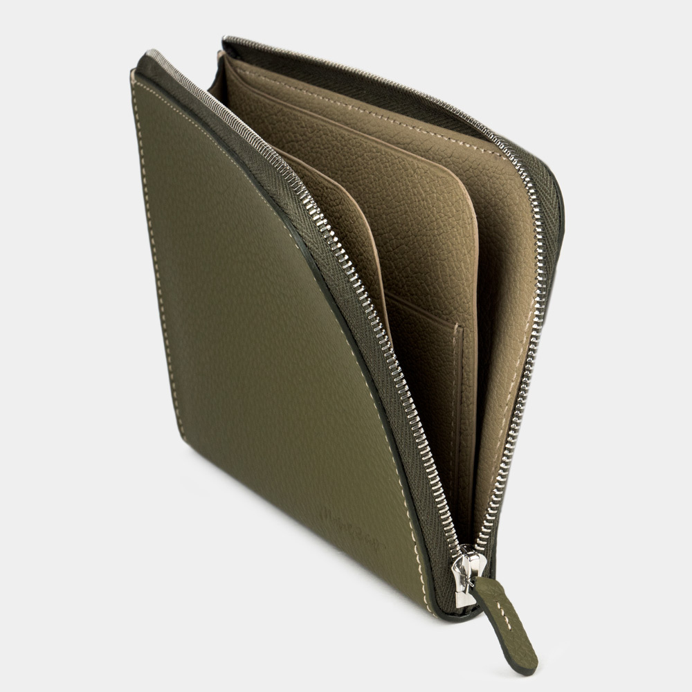 Кожаный кошелек Pont Aven зеленого цвета