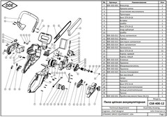 Пила аккумуляторная цепная DDE BlueTech CSB 400-12