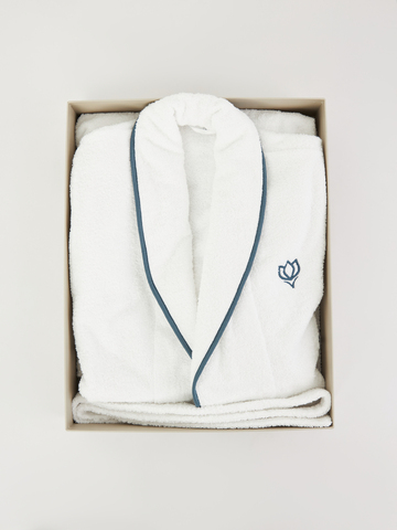 Халат Claire Batiste Atelier Шаль белый с синим кантом