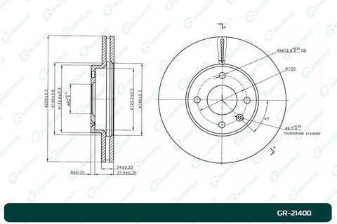Диск тормозной G-brake  GR-21400