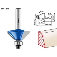 ЗУБР 31.8 x 13 мм, фреза кромочная калевочная (фасочная) №9, Профессионал (28711-31.8)