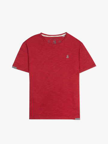 Мужская футболка «Великоросс» красного цвета - круглый ворот