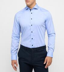 Сорочка мужская Eterna Slim Fit 8100-F132-12 голубая с контрастной отделкой