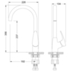 Lemark LM0405PSH "LINARA" смеситель для кухни с высоким поворотным изливом, цвет: шампань