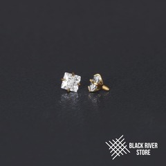 Cubic Zirconia Square Crystal PVD Yellow