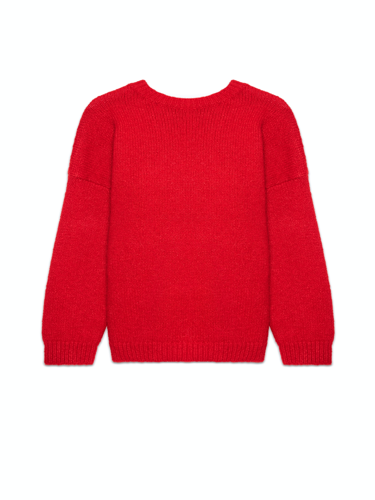 Красный свитер со съемным воротником-манишкой