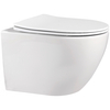 AC1100-AC0105-AC0120 Комплект 3 в 1: подвесной унитаз Bequem AC1100 белый с инсталляцией AC0105 и кнопкой AC0120 хром