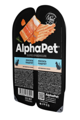 ALPHAPET ламистер для кошек паштет лосось 80 гр