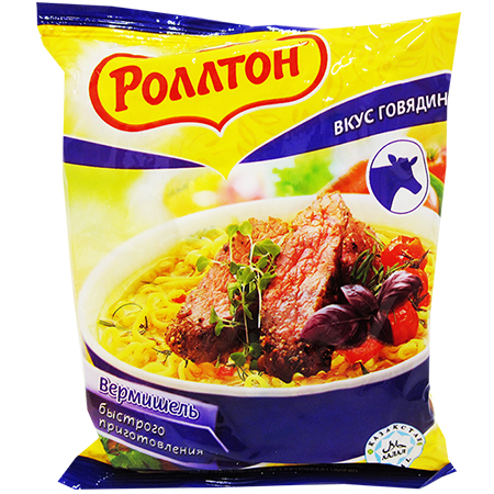 ЛАПША БЫСТРОГО ПРИГОТОВЛЕНИЯ СО ВКУСОМ ГОВЯДИНЫ 60ГР РОЛЛТОН - купить ...
