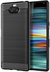 Чехол на Sony Xperia 10 цвет Black (черный), серия Carbon от Caseport