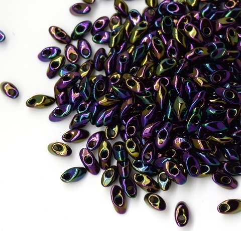 LMA-0454 Бисер-лепестки Миюки/Miyuki long Magatama Metallic Purple Iris