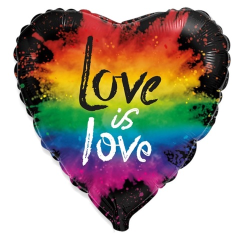 Шар сердце с гелием Любовь Love is love 45 см