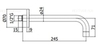 Paffoni ZBOC141ST Излив из стены d.24, длина мм 245, с латунной накладкой d.70