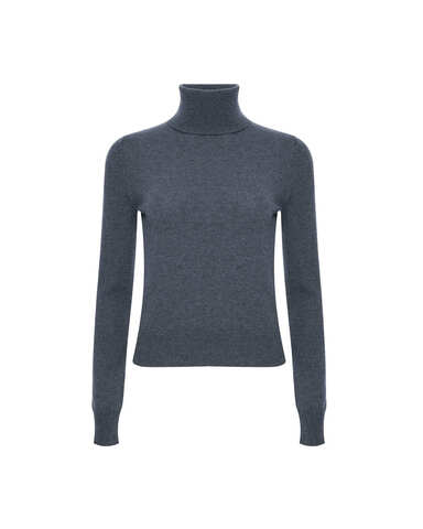 Водолазка из шерсти и кашемира темно-серый