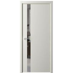 Купить Межкомнатная дверь эмаль Геометрия 5 латте с зеркалом