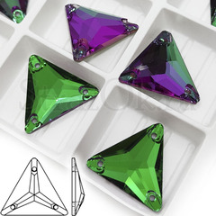 Стразы пришивные Triangle Треугольник, Heliotrope Green зеленый купить оптом на StrazOK.ru