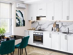 Прямая модульная кухня Сканди-03 White Silkwood - Graphite 2340*2600*600