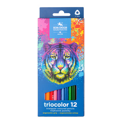 Карандаши цветные KOH-I-NOOR TRIOCOLOR TIGER 3132, 12цв, картон.упак. с подвесом