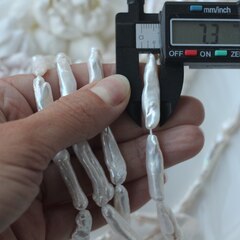 Жемчуг натуральный барочный, палочки, 27,2-36,5 мм, 1 нить, Ж034