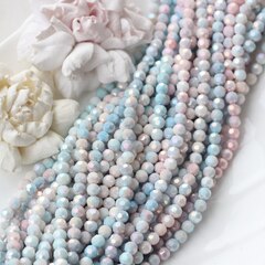 Бусины стеклянные перламутровый микс, круглые 6 мм, К166