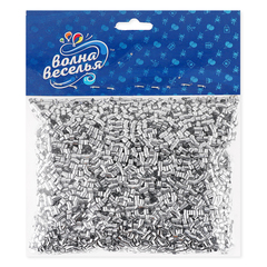 Конфетти фольга, Цилиндр, 2 мм, Серебро, 20 г