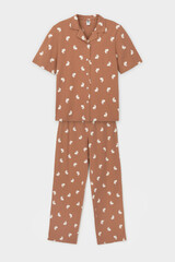 пижама  для девочки  КБ 2829/кофейный мусс,белый кролик