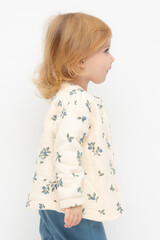 жакет  для девочки  КР 302734/айвори,голубика к561