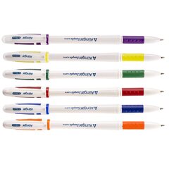 Набор гелевых ручек Alingar, 6 цветов, 0,55мм, резиновый грип, белый, круглый пластиковый корпус, ПВХ чехол, европодвес