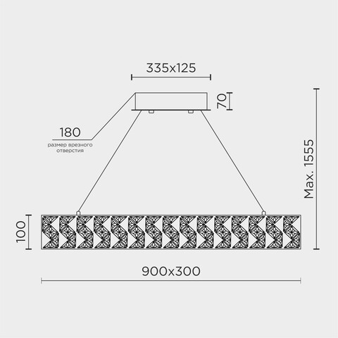 Подвесная светодиодная люстра Modelux ML.335.900.300 GD