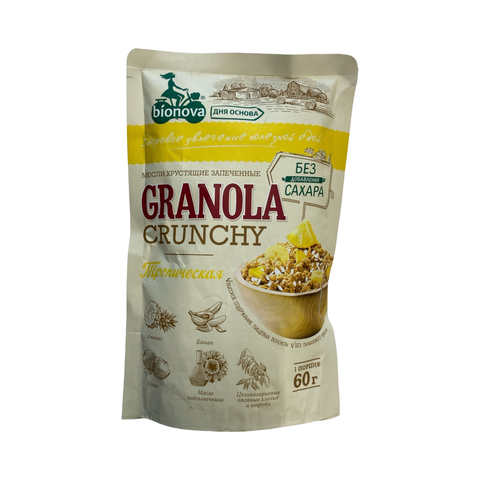Мюсли BIONOVA хрустящие тропические 60гр