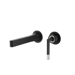 Boheme 165-B Смеситель Boheme Duo для раковины из стены 2х-позиционный BLACK фото